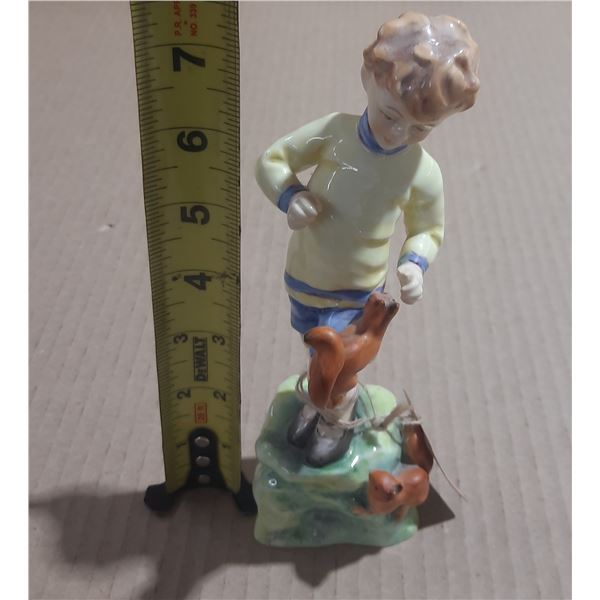 Royal Worchester figurine #5417, October, Boy with squirrels, Made in England