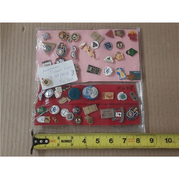 Lot of Union Lapel pins/ Amalgamated Transit #19319098 Tie Tack