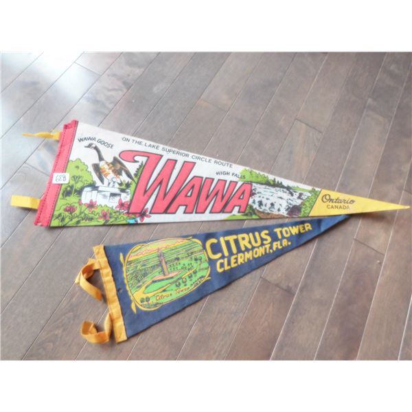 2-VINTAGE FELT SOUVENIR PENANTS