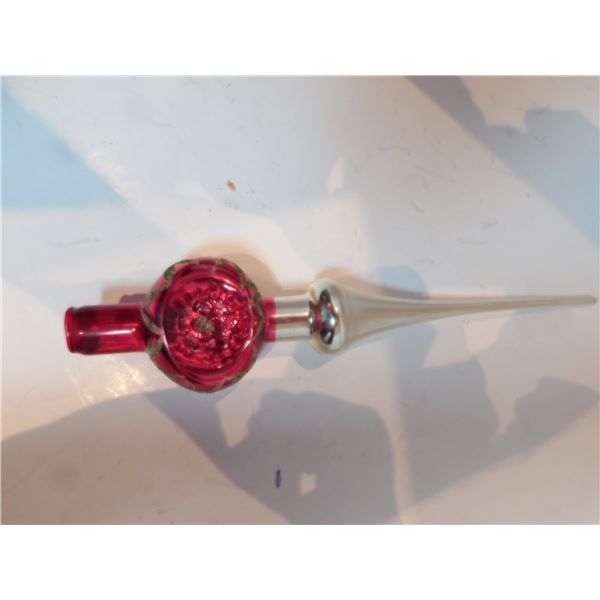 MERCURY GLASS, TV SCREEN TREE TOPPER WITH FLAW