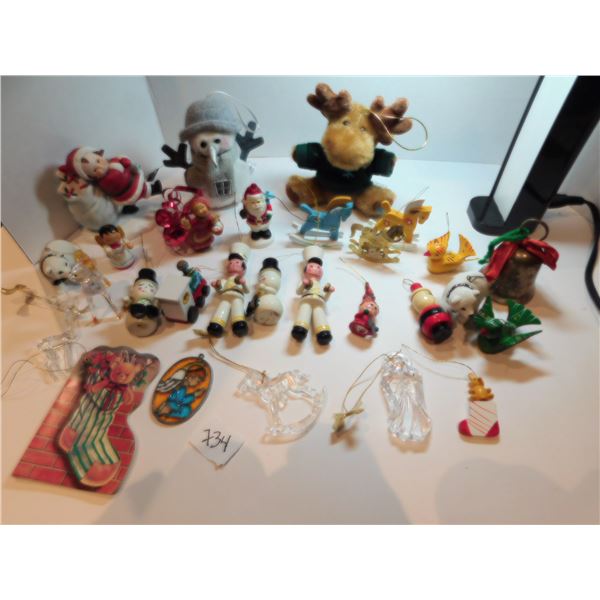 WOODEN AND OTHER CHRISTMAS ORNAMENTS