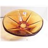 Image 1 : ART DECO AMBER GLASS FOOTED BOWL