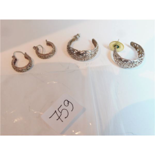 2-SETS OF STERING EARINGS 11.5G