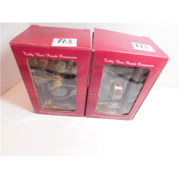 2 TEDDY BEAR PARADE ORNAMENTS