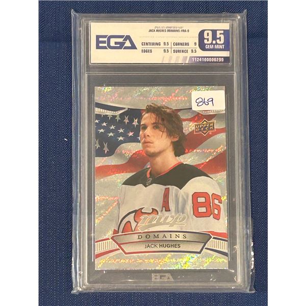 Jack Hughes - Upper Deck Domains - Graded Gem Mint