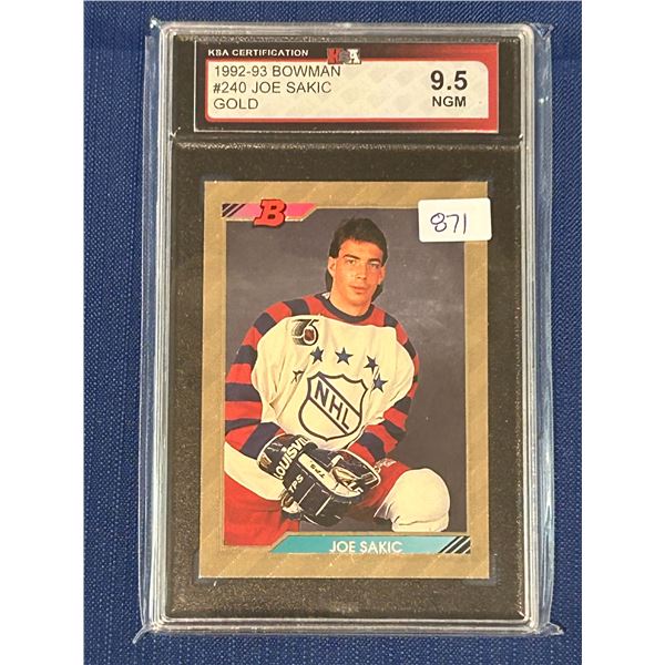 1992-93 Bowman Gold - Joe Sakic - Graded Near Gem Mint