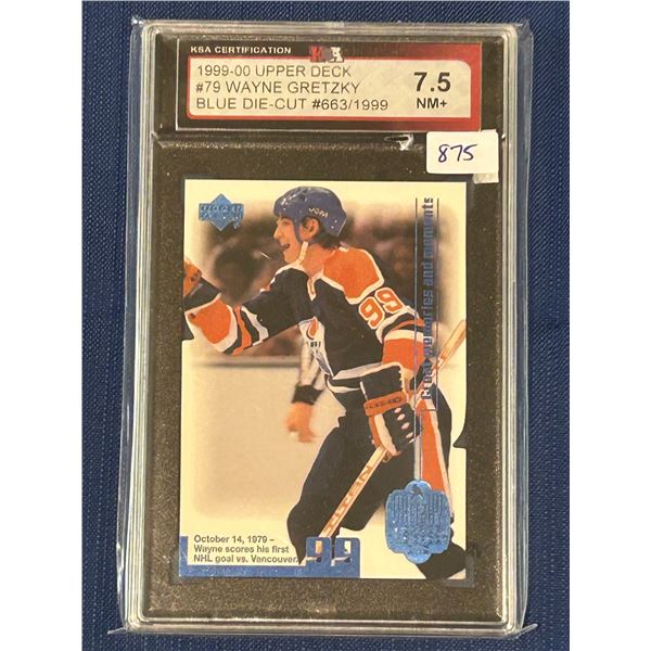 Wayne Gretzky - 1999-00 Blue Die Cut - Graded Near Mint +