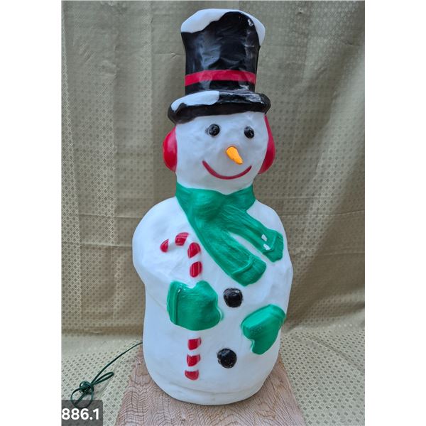 Large lighted blow mold snow man, 42 inches