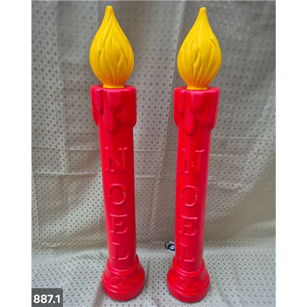 Pair of blow mold candles, excellent condition, 38 inches
