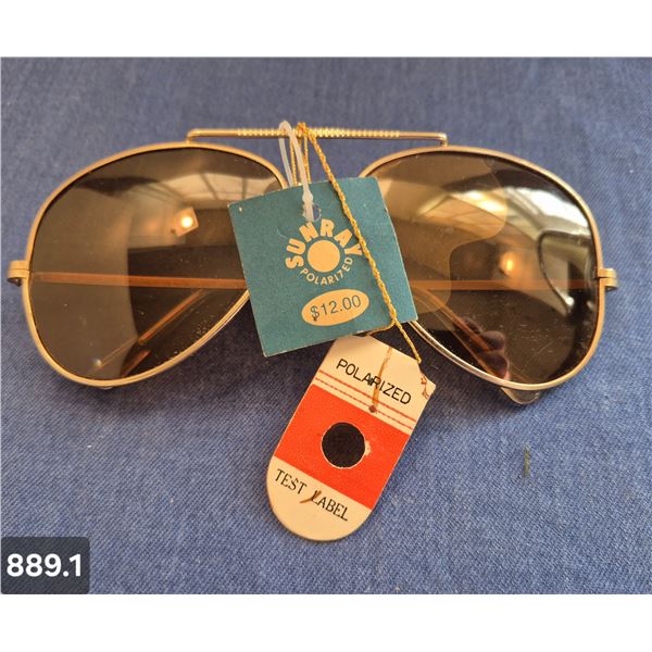 Vintage early 70s Polarized sun glasses w/tags, new old stock