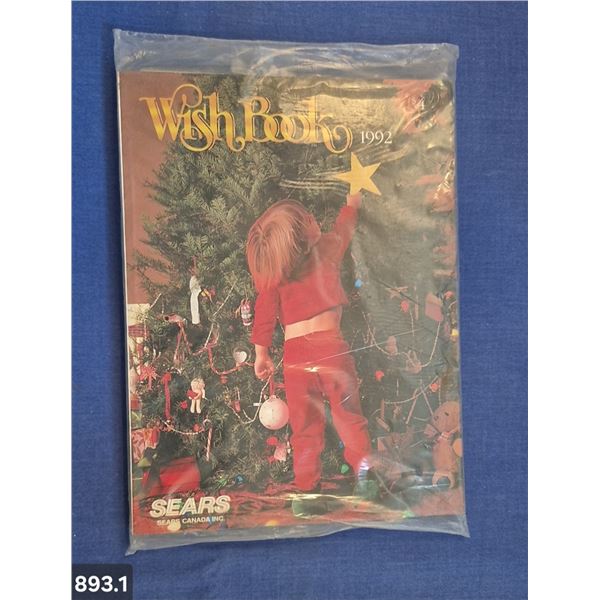 1992 Sears Christmas Wish Book - in original SEALED plastic bag