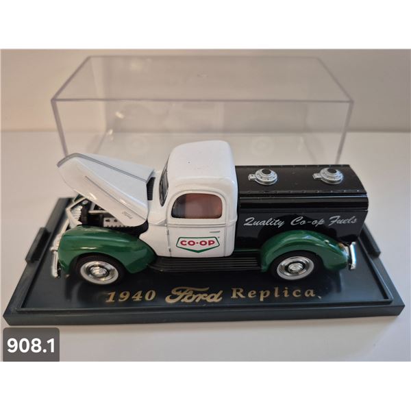 Co-op diecast fuel truck, new in plastic show case.
