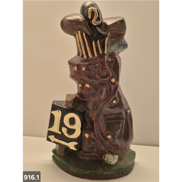 Cast iron golfing themed door stop