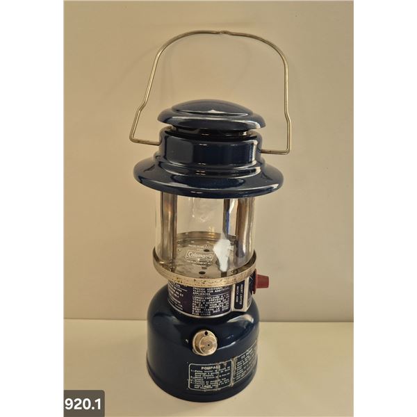 RARE blue Model 321A Coleman lantern - 1975, near mint condition, no damage to blue paint anywhere b