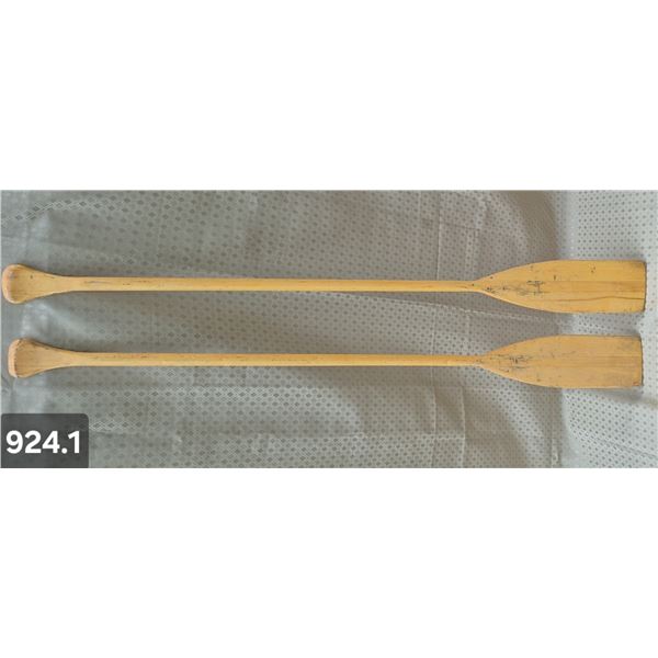 Pair of wooden boat oars