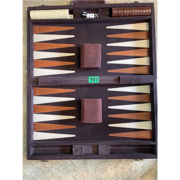 Vintage Backgammon Game Set in Travel Carry Case, 12”x 20”