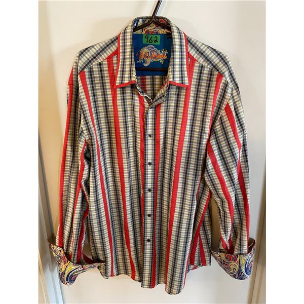 Robert Graham 2XL Men’s Shirt – Multicoloured Contrasting Paisley Cuffs