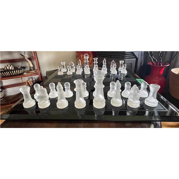 Vintage Glass Chess Set, 6-Game Wood Set – No Broken Glass Pieces