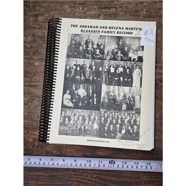 2007 Abraham & Helena Martens Klaaseen Family Record