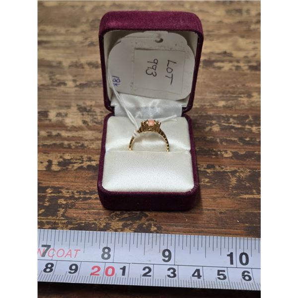 Vintage 18K Gold Electroplated Ladies Fashion Ring