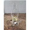 Image 1 : Vintage Clear Glass Finger Loop Oil Lamp w/ Hurricane Chimney