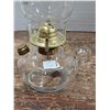 Image 2 : Vintage Clear Glass Finger Loop Oil Lamp w/ Hurricane Chimney