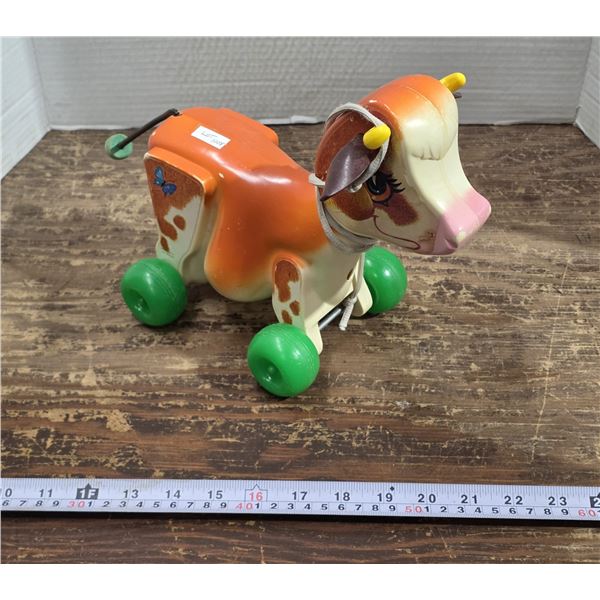 Vintage Fisher Price Pull Toy Cow