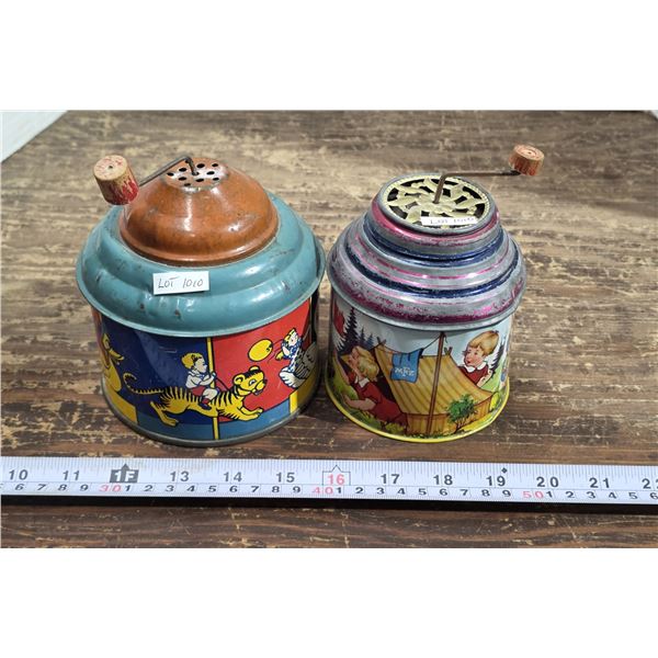 (2) Vintage Musical Tin Toys (One Marked “General Toys Canada”)