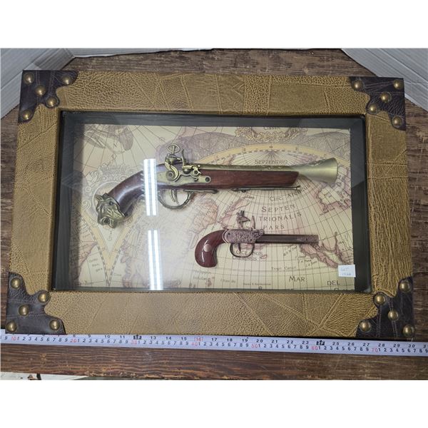 Framed Reproduction Pistols, 16”x 24”
