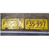 Image 1 : (2) 1967 Centennial Sask Farm Licence Plates - Matching Set