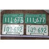 Image 1 : (4) 1968 & 1969 Sask Licence Plates (2 Matching Sets)