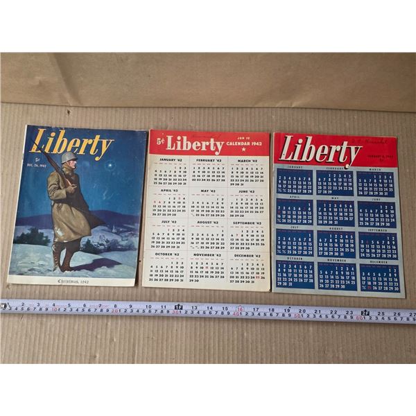 3- 1940's liberty magazines