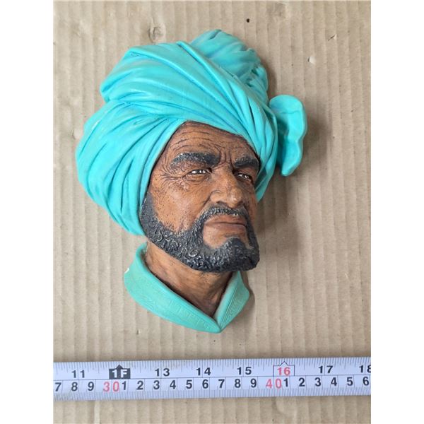 Arab sheik chalkware head- 1960's