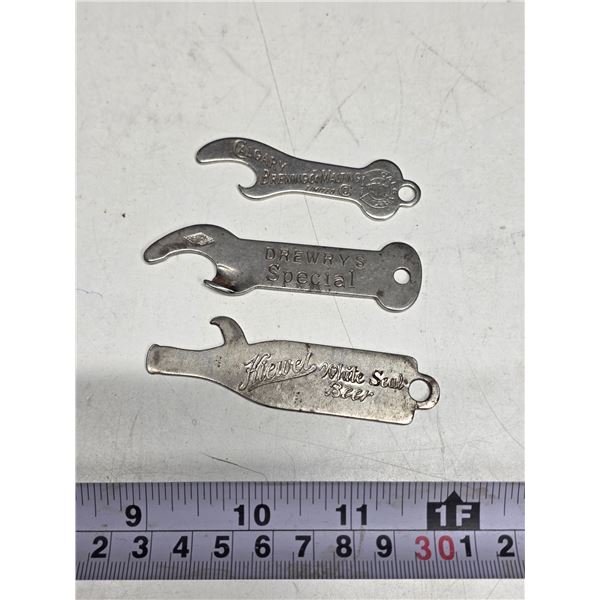 3 Vintage bottle openers