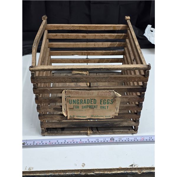 Wooden egg crate- with a.p abrams