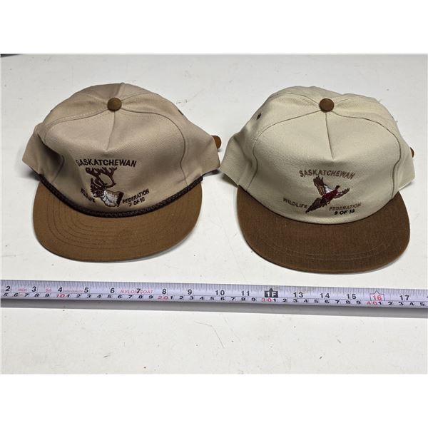 2 Sask wildlife federation caps- unused