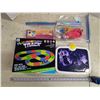 Image 1 : Assorted Toy Lot inc. Box of Fluorescent Racetrack Pieces