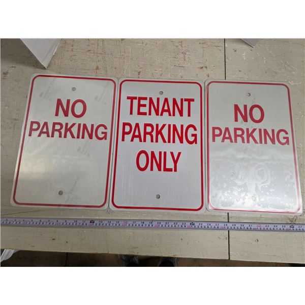 (3) Metal “No Parking” Signs