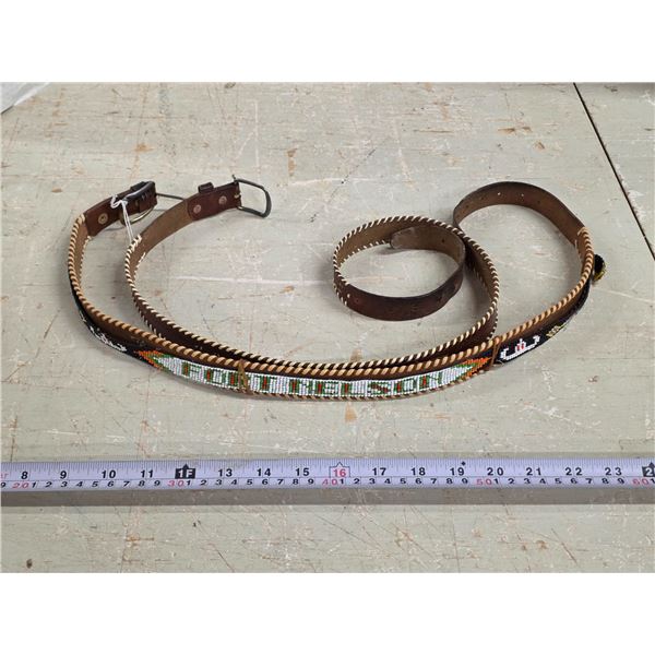 (2) Leather Belts – One with “Fort Nelson” Beading