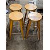 Image 1 : (4) Wooden Stools – 25” tall