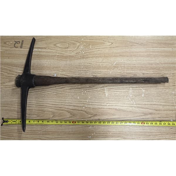 Vintage forged pickaxe with a wooden handle- (Total Weight 3.50 Kg)