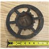 Image 2 : Brass Vintage cast iron sun face trivet featuring a charming, stylized smiling face surrounded by ra