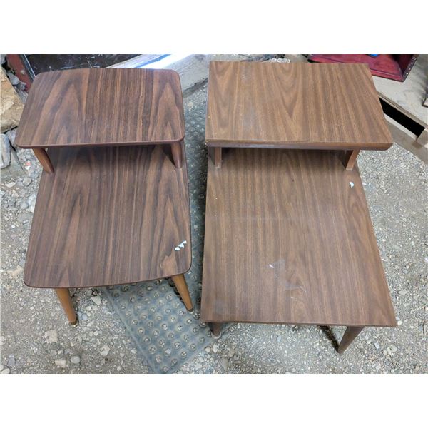 (2) Split Level End Tables, 27”x 18”x 22.5”h
