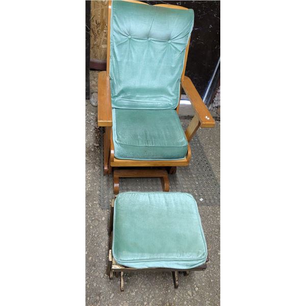Wood Glider Rocking Chair & Foot Stool