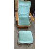 Image 1 : Wood Glider Rocking Chair & Foot Stool