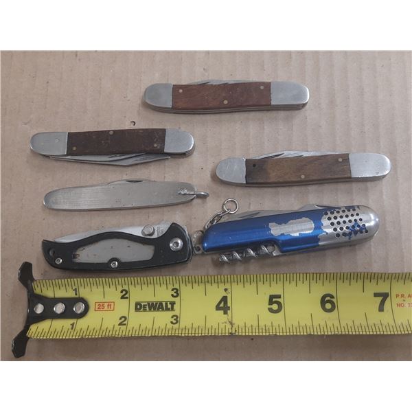 (6) Vintage pocket knives.