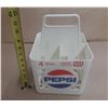 Image 1 : Vintage white plastic Pepsi bottle carrier, specifically a 4-litre (4-pack or multi-bottle).