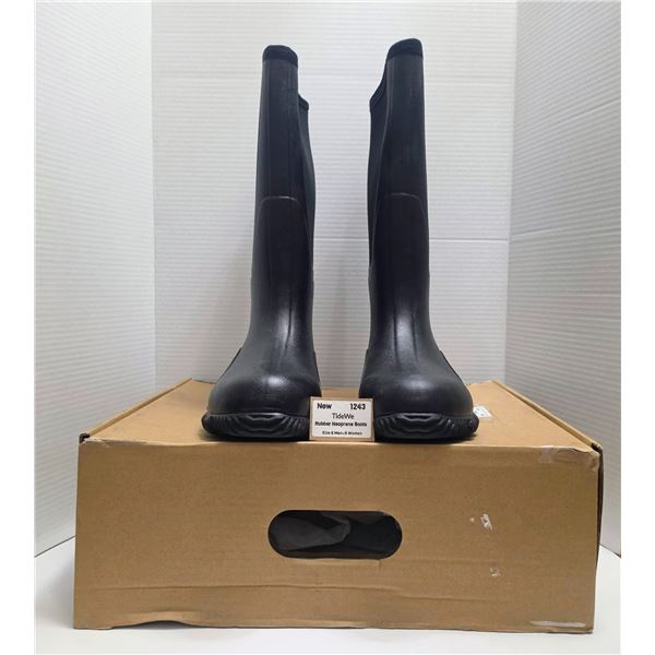 NEW TideWe Rubber Boots, Unisex.  Sturdy, Waterproof, 6mm Neoprene w/ Reinforced Toe.  Size 8 men / 