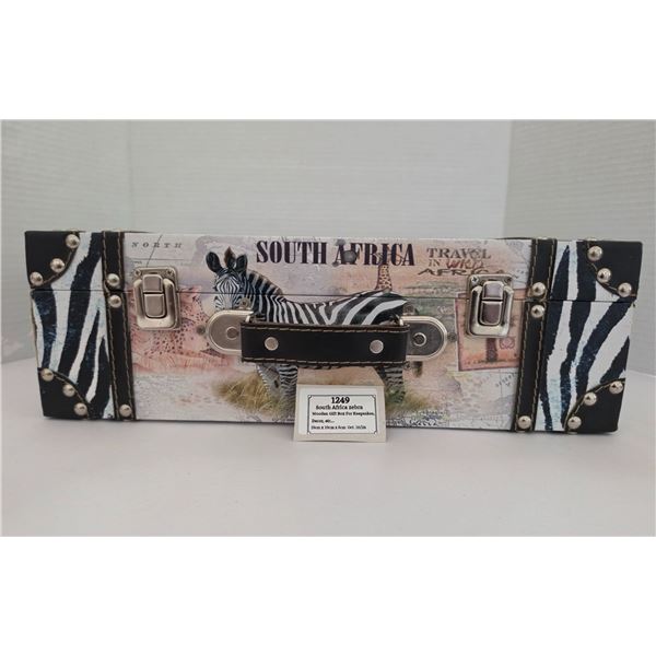 South Africa Zebra Wooden Gift Box for Keepsakes – 15”x 10”x 5”