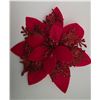 Image 2 : (20) NEW Red Artificial Christmas Poinsettias w/ Clips